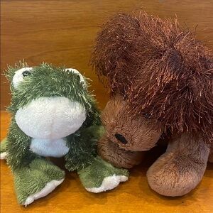 Plush Frog and Dog  Set - Green and Brown webkinz